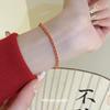 Pulsera tejida a mano con letra electrochapada en oro real Nuevo Chinoiserie Pulsera Roja de Año Nuevo Atmósfera Festiva Adornos de Mano Festivos
