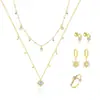 Collar Transfronterizo de Plata de Ley S925 con Borla de Ópalo Imitación Estrella Luna y Sol para Mujer Cadena para Clavícula de Lujo Accesible Europeo y Americano Juego de Cadena
