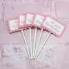 Decoración de Pastel Horneado Pequeña Fresca Rosa Azul Tarjeta de Pastel Feliz Cumpleaños Suministros de Decoración para Fiestas