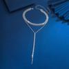 Joyería Transfronteriza Europea y Americana Más Vendida Cadena Sencilla Larga Multicapa para Clavícula Cadena de Cuello Diseño de Estilo Frío Cadena con Borla Artículo