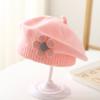 Chapéu de outono e inverno para bebês femininos, para sair no outono, boina para bebês, chapéu de lã de lua pequena, coreano, de 6 a 12 meses