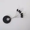 Frijoles Espaciales de Goma Negra 100 Juegos/Paquete Frijoles Espaciales Cilíndricos con Forma de Oliva Accesorios para Línea de Pesca Frijoles Espaciales al por Mayor