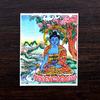 Thangka Hecho a Mano Color Dorado Núcleo Verde Maestro de la Medicina Madre Fo Zakilam Pintura de Color Lienzo Pasado y Presente Se Puede Cambiar