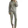 Otoño/Invierno 2026 Amazon Europeo y Americano Transfronterizo Conjunto Casual de Pantalones Largos con Capucha Sueltos de Canalé para Mujer