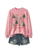 Amazon Wish Estación Independiente Moda Casual para Mujer Sudadera con Capucha Árbol de Navidad Alegre con Lazo