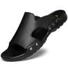 [Sapatos de tamanho grande] sandálias casuais de moda simples, sapatos de couro de vaca de duas camadas