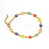 Pulsera Europea y Americana Transfronteriza Ojo del Diablo Turco Acero Inoxidable para Mujer Acero Titanio Electrochapado Oro de 18K Pulsera de Ojo Ovalado