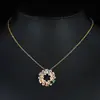 Diseño de Moda Transfronterizo Collar Colgante de Guirnalda de Flor Ojo de Caballo Colorido, Elegante y Novedoso, Regalo Personalizado para Niñas, Venta Directa del Fabricante