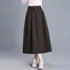 Elegante falda midi de línea A reversible para mujer, nueva colección otoño 2026, de cintura alta, que cubre las caderas, elegante, versátil, falda de paraguas