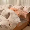 Conjunto de Roupa de Cama Quatro Peças de Algodão Espesso Escovado Lavável à Máquina Capa de Edredom de Algodão Puro Conjunto de Três Peças Universal para Todas as Estações Quarto de Estudante