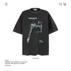 Camiseta de Algodão Puro Pesado 250g com Estampa de Personagem Vintage Manga Curta Unissex Marca Tendência Caimento Solto Comércio Exterior Transfronteiriço Top Atacado