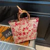 2025 Nuevo Estilo Chino Cheongsam Bolso Grande para Mujer Retro Chino Jacquard de Bambú Dinastía Han Bolso Tote de Gran Capacidad