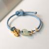 Pulsera de Cuerda de Mano con Hebilla de la Paz Hetian para Mujer, Diseño Nicho ins, Perla, Pulsera para Novia, Cuerda Tejida