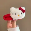 Lindo pasador de pelo de gato rojo con lazo de felpa, adecuado para niñas, pinza BB para el flequillo, para lavarse la cara