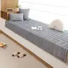 Minimalista nórdico outono e inverno pelúcia cor sólida listrado espessado flanela antiderrapante não grudento pelo almofada de janela de sacada e capa de sofá de janela de sacada