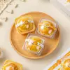 Empaque para pastelería de yema de huevo, charola base individual, pastel de nieve mooncake 75g, bolsa de papel para hornear, caja de blíster transparente amarilla, 50 piezas