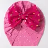 Sombreros Europeos y Americanos Nuevos Transfronterizos para Niños Color Sólido Lazo Sombreros de Punto para Bebé Sombreros de Verano Transpirables para Bebé