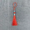 DIY Pequeno Borla Contas Poliéster Seda de Gelo Envelope Vermelho Borla Marcador de Página Pequeno Fabricante Atacado Nó Chinês