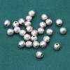 Accesorios de cuentas redondas de flor de loto de plata esterlina S925, accesorios de joyería vintage antiguos hechos a mano con cuentas