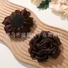Elegante, Delicado e Romântico Malha com Borda Queimada Camélia DIY Presilha Elegante Corda de Cabelo Acessórios para Cabeça Roupas Femininas