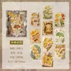 Papel Material Muran, Serie Flor y Hoja, Papel Base para Decoración DIY de Diario con Temática de Plantas en Relieve, 10 Hojas en 4 Diseños para Elegir