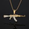 Europeu e americano cross-border novo hip hop original colar AK47 submetralhadora titânio colar de aço Street dominando homens pingente de arma