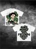 Camiseta con Estampado Distintivo Estilo Americano Street Gothic Algodón Puro Primavera y Otoño Nuevo Estilo Estilo Retro para Hombres y Mujeres Pareja