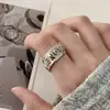 Anillo Único de Letra Espiral para Mujer, Moda Retro, Anillo Abierto Personalizado Hip-Hop, Tendencia de Anillo para Dedo Índice con Diseño de Nicho