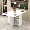 Mesa de comedor plegable para uso doméstico en apartamentos pequeños, simple, multifuncional, móvil con ruedas, adecuada para propiedades de alquiler, mesa de comedor pequeña rectangular