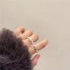 Anillo de cuentas geométrico vintage de corazón de melocotón trébol de Corea del Sur Anillo de perlas combinable para todo de Corea del Sur Anillo de cristal para niña