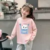 2026 Nuevo Estilo Primavera y Otoño Ropa Interior Básica de Moda para Bebés Niños Camiseta de Manga Larga de Algodón Puro con Dibujos Animados para Niñas Elegante