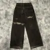 JeansJnco Y2K Personalizado para E-commerce Transfronteiriço, Modelo Largo com Bordado Vintage, Estilo Streetwear Hip-Hop, Calça Masculina de Perna Larga Harajuku