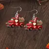 Pendientes Acrílicos Transfronterizos Coche Rojo Navideño Modelo Colgante Decoración de Año Nuevo Borlas Exquisitas