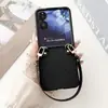 Capa de Urso de Desenho Animado Adequada para Celular Xiaomi Mix Flip 2, Xiaomi Mix Flip Dobrável com Alça, Design Simples