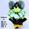Simulación de 12 crisantemos para barrer tumbas en el Festival Qingming, flores de seda de plástico se colocan frente a las tumbas en el cementerio para rendir homenaje a flores artificiales