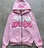 Sudadera con capucha con cremallera, estampado digital, moda Y2K Gótico Punk Hip-Hop, conector europeo y americano transfronterizo 2025
