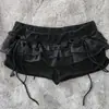 Estilo Verão Novo Transfronteiriço Renda Folha de Lótus Emagrecedor Feminino Floral Laço Elástico Bolo Doce Calça Saia Floral para Mulheres