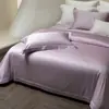 Conjunto de cama minimalista italiano de cor sólida de alta qualidade, cetim de proteína de seda, 100% algodão, amigável à pele, conjunto de quatro peças de algodão de fibra longa 2