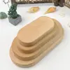 Nuevos productos de madera óvalo nogal negro haya bloque bricolaje base manual bloque de madera base para adornos de coche