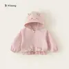 Roupa infantil Bangxuan Huzhou Zhili, agasalho para meninas, retalhos xadrez, moletom com capuz para bebês, corta-vento infantil estilo cartoon para outono