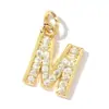 Rhinestone Europeo y Americano Veintiséis Letras Colgante de Cobre y Circonita DIY para Mujeres Chapado en Oro Real de 18K Collar Pendiente Joyería Encanto A-Z