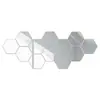 Comercio Exterior Más Vendido Pegatinas de Espejo Hexagonales Acrílicas Pegatinas de Pared Estéreo Pegatinas de Pared Estéreo para Sala de Estar Entrada de Esquina Personalizable