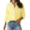Camisa de Rayas Botonada para Mujer Transfronteriza de Amazon Europea y Americana 2025 Primavera y Verano Clásica Cuello Camisero Manga Larga Top para Mujer