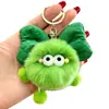 Mini Bola de Carbón de Pelo de Conejo con Lazo Duende Ins Celebridad de Internet Encanto de Bolsa Linda Colgante para Mujer Llavero Muñeca