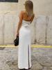 Conjunto Casual Fashion Sexy de Algodão Puro Costas Nuas Alça no Pescoço 2026 Novo Design Primavera/Verão Conjunto de Duas Peças Versátil com Fenda
