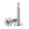 Acero inoxidable 304 cabeza redonda cruzada tornillo de cola de taladro wasi cabeza plana grande con cola de taladro mediano tornillo autorroscante tornillo de cola de milano