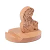 Soporte de Teléfono Móvil de Conejo Giratorio de Madera Año del Conejo Zodiaco Soporte de Teléfono Móvil de Madera Maciza Tamaño Forma Logo Grabado