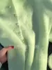 Cárdigan de Punto de Manga Larga Verde Dopamina Perezosa para Mujer Otoño/Invierno Engrosado de Gama Alta Holgado Suave Esponjoso Abrigo Suéter