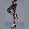 Leggings finos de primavera y otoño de porcelana azul y blanca con flores de diamante, ajuste suave y ceñido, pantalones pitillo, venta al por mayor de comercio exterior, superventas