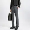 Venta al por mayor de fábricas de comercio exterior: Pantalones elásticos para hombre, ligeros y transpirables, pantalones de traje de pierna ancha, corte ajustado, pantalones versátiles y lisos para hombre